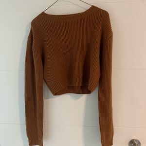 Cute Medium sized cropped brown sweater
